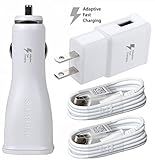 T-Mobile Samsung Galaxy S8 Adaptive Fast Charger Type C Cable Kit! [1 Car + 1 Home Charger + 2x Type C USB Cable] AFC uses dual voltages for up to 50% faster charging! - Bulk Packaging