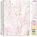 HARDCOVER Academic Planner 2019-2020: (July 2019 Through July 2020) 8.5 Daily Weekly Monthly Planner Yearly Agenda. Bonus Bookmark, Pocket Folder and Sticky Note Set (Pink Marble)