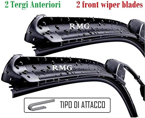 RMG Pair 2 Front Wiper Blades For Genesis Coupe produced from year 2010 to 2013 Measures 60 Brushes and 50 cm