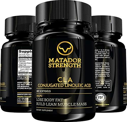 CLA Conjugated Linoleic Acid Weight Loss Supplement - Fat Burner, Metabolism and Muscle Tone, Appetite Control and Suppressant, Plant-Derived, Non-GMO, Non-Stimulating, Safflower Oil, 60 Softgels