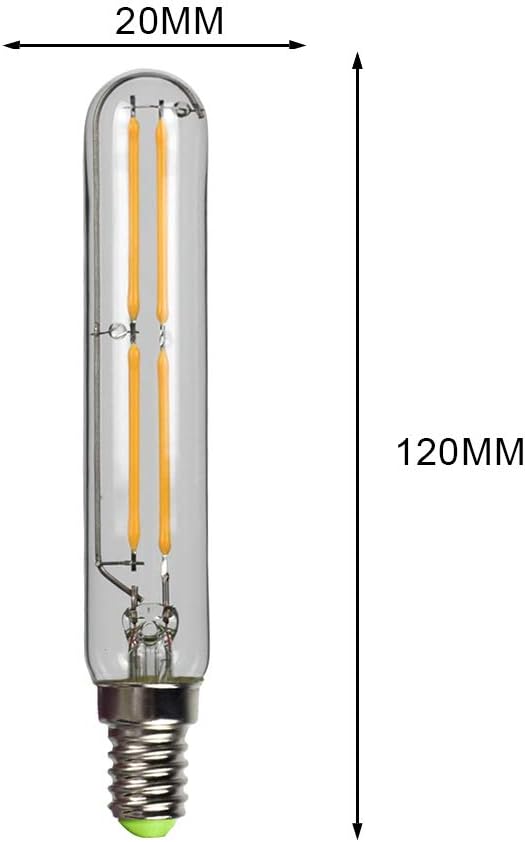 TIANFAN 2-Pack Led Bulb 4W T20 Tubular Led Filament Bulb E14 Edison Small Base 2700K Warm White Edison Bulb - Image 3