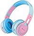 Contixo KB-2600 Kid Safe 85DB Over the Ear Foldable Wireless Bluetooth Headphone with Volume Limiter, Built-in Micro Phone, Micro SD card Music Player, FM Stereo Radio, Audio Input & Output, Blue Pink
