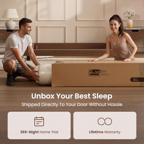 BedStory King Mattress, 14 Inch King Size Hybrid Mattress with Individual Pocket Springs, Luxury Mattresses in a Box for Lumbar Support ＆ Pressure Relief, CertiPUR-US Certified, 365-Night Trial