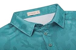 LE VONFORT Mens Quick Dry Camo Pattern Polo Shirts