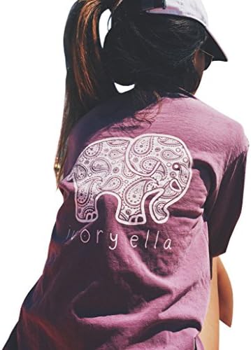 Roundshop Women's Cotton Elephant Print Long Sleeve Shirts Tops Purple S