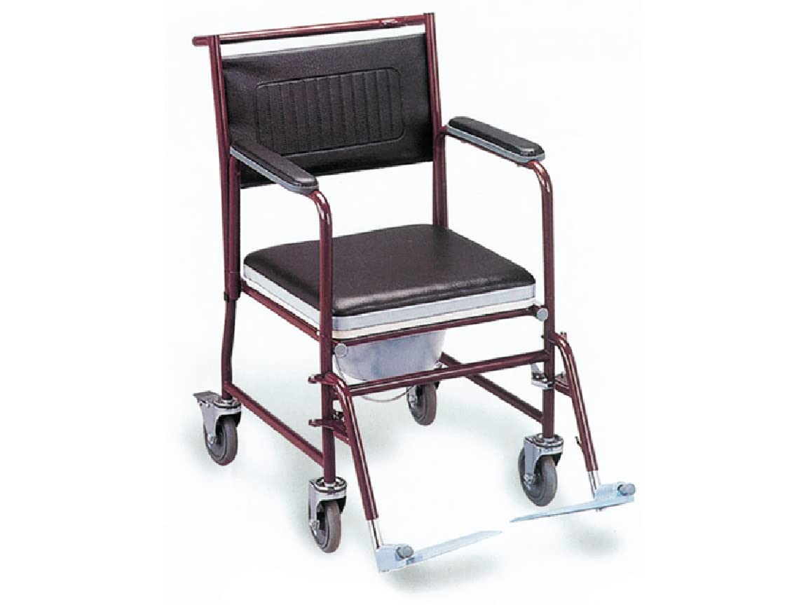 GIMA S.p.A FS-691 Commode Wheelchair With Castors - Painted
