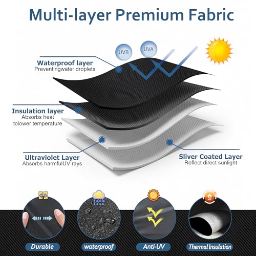 Blackout Blind No Drilling – 100% Blackout Oxford Fabric Improved Anti-Heat Sun Shade 200 x 145 cm Strong Adhesive Scratch for Home and Interior Windows