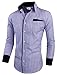 TAM WARE Mens Classic Slim Fit Vertical Striped Longsleeve Dress Shirt TWCS16-PURPLE-US M