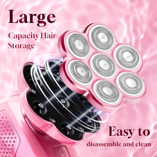 Electric Razors for Women 120min Cordless Painless Hair Remover 7D Floating Head IPX7 Waterproof for Legs Face Bikini Line