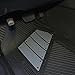 BDK Advanced Performance Black & Gray Charcoal Car Seat Covers & Heavy Duty Rubber Floor Mats Combo (w/Motor Trend 2-Tone Mats)