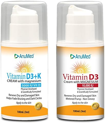Bundle - Vitamin D3 cream + K2 with Magnesium 5,000 IU &amp; Vitamin D3 cream 10,000 IU