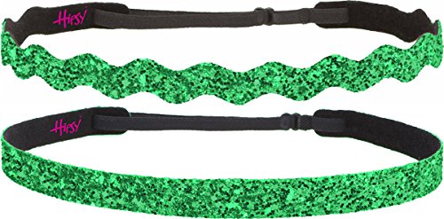 Hipsy Women's No Slip Headband St. Patrick's Day Bling Glitter Pack (Skinny & Wave Bling 2pk)