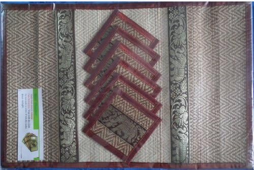 Reed Placemats and Saucer Set (6 Set/pack)