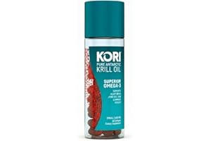 Kori Krill Oil Omega 3 Superior Absorption Oil Supplement, EPA & DHA, 600 mg, 60 Softgels