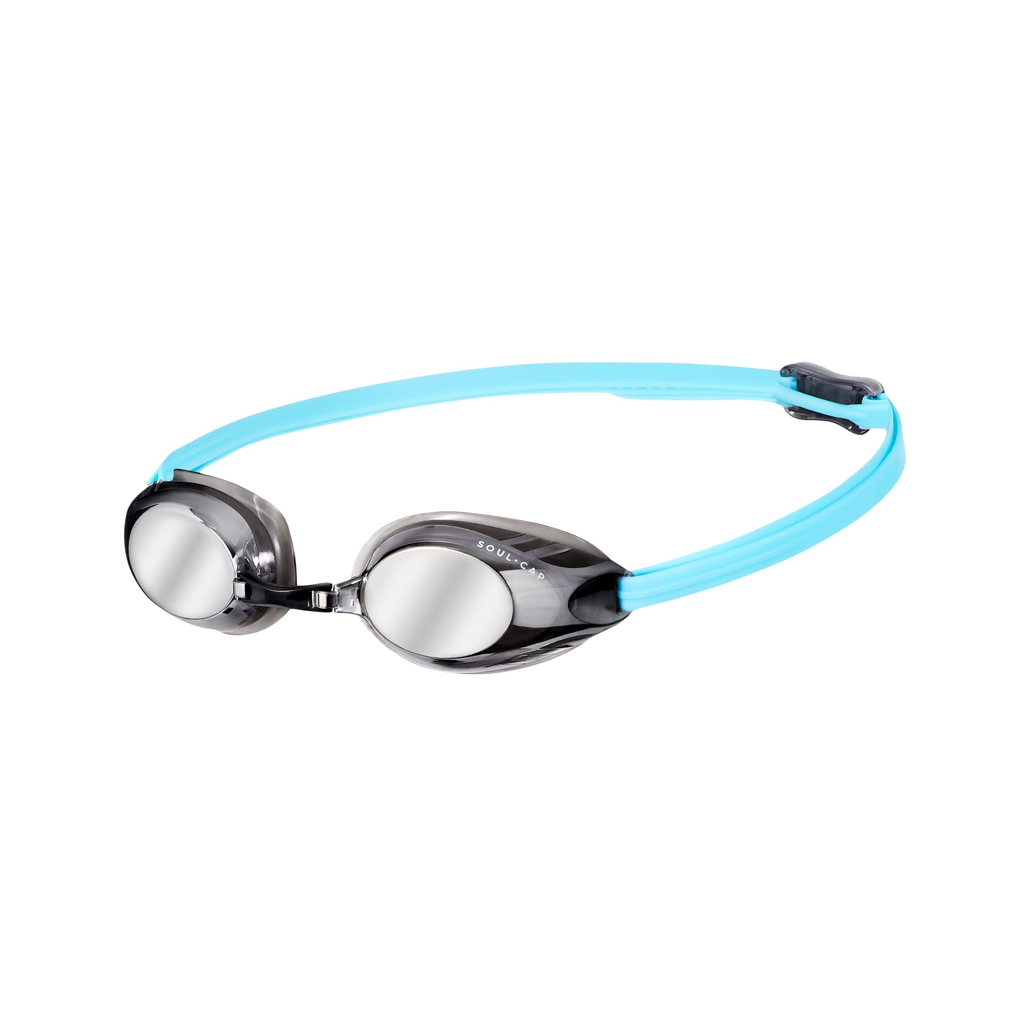 SOUL CAP - Swim Goggles | DURACK | Mirror Lens | UV-Protection & Anti-fog Lens | Quick-release Buckle & 4 Sizes of Nosepiece | Glare Protection | No Leaking | Clear Vision