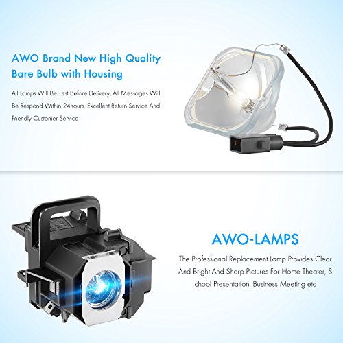 AWO Premium Replacement Projector Lamp Bulb with Housing For EPSON ELP-LP49/V13H010L49 PowerLite Home Cinema 6100 8100 8345 8350 8500UB, H291A H292A H337A H373B H700, EH-TW2900 TW3000 TW3200 TW3500 - Thumbnail 2