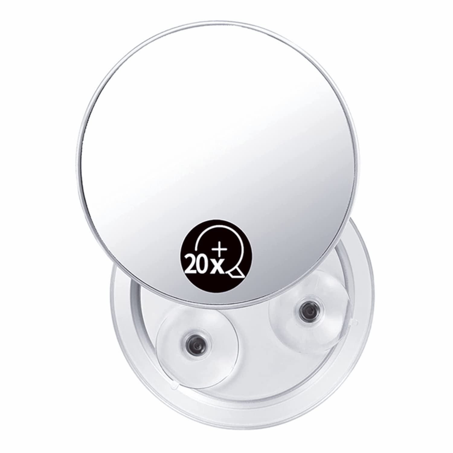 LATRAT Magnifying Mirror 20 x 3 x Suction Cups, Close-up Mirror for Precise Makeup Details, Super Magnification 15cm Round Concave Mirror