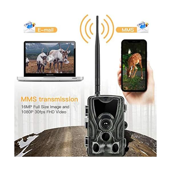 HUJUNG 4G Wildkamera Fotofalle 16MP 1080P mit Handy übertragung und 5000Mah Lithium-Batterie, IP65 wasserdichte… – Bild 4