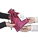 Small Premium Fabric Gift Bags (Pack of 10) Organza with Lining Satin Ribbon Holiday Christmas - Red Polka Dot –11.75