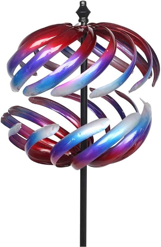 Doxishruky Metal Windmill Stake Wind Spinner Finish