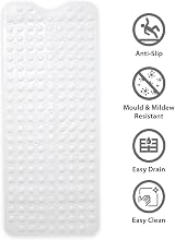 ANSIO Bath Mat Non Slip 100 x 40 cm White with Drain Holes view 2