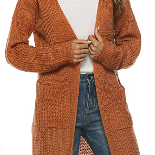 Autumn Long Sleeve Open Cape Casual Coat for Women Blouse Kimono Jacket Cardigan Coffee - Thumbnail 4