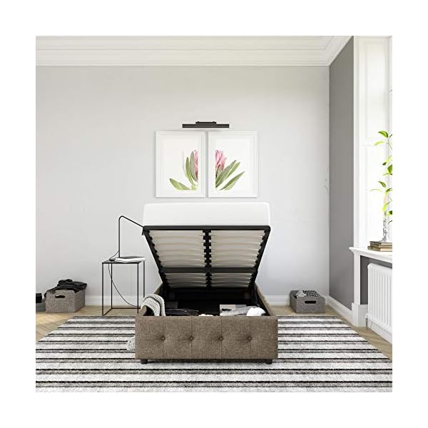 DHP Cambridge Gas Lift Upholstered Platform Bed with Storage