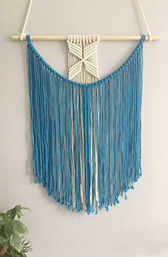 Simple Style Boho Macrame Wall Hanging Tapestry Home Décor And Gift Decoration 27.5x15.7 Inches Blue