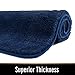 MAYSHINE Bath Mat Pedestal Set and 2 Piece Toilet Bathroom Rug Non Slip Machine Washable Soft Microfiber - Dark Blue 20x31 20x20U Inches