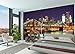 Large Photo Wallpaper – Brooklyn Bridge at Night – Picture Decoration New York City Skyline Illuminated Skyscraper Street USA Image Decor Wall Mural (132.3x93.7in - 336x238cm)