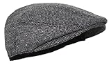 Ted and Jack - Street Easy Herringbone Driving Cap With Quilted Lining in Black and Gray Size Small/Medium