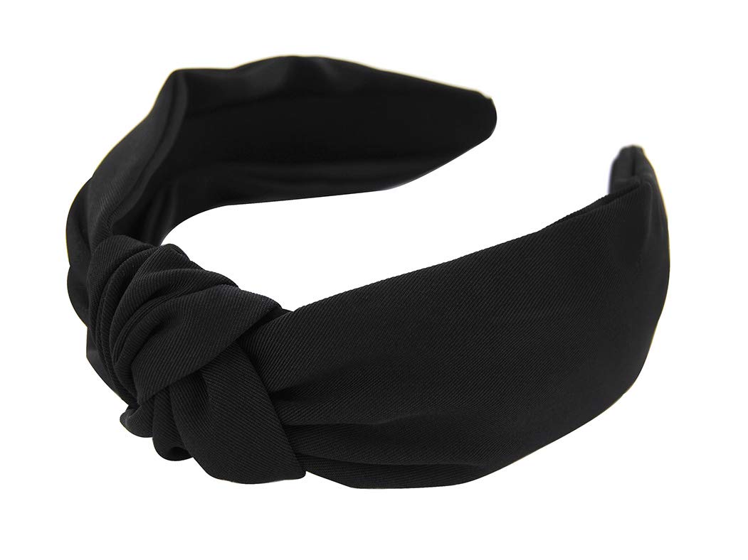 axy HR35 Women's Fabric Knotted Alice Band, Wonderful Vintage Style Headband, Hair Accessory - Black -