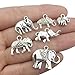 Youdiyla 42 PCS Elephant Charms Collection, Mix Silver Africa Adorable Animal Spirtual Metal Pendant Supplies Findings for Jewelry Making (HM153)