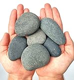 Black Rocks - Model # BT106 - 2 LBS of Painting Rocks ( About 5 to 7 rocks per set ) - Assorted Size and Shape Stones ( stones can range from 1.5 to 3.5 inches ) - product of Beach Treasures