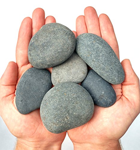 Black Rocks - Model # BT106 - 2 LBS of Painting Rocks ( About 5 to 7 rocks per set ) - Assorted Size and Shape Stones ( stones can range from 1.5 to 3.5 inches ) - product of Beach Treasures