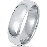 Charmsy 925 Sterling Silver Rings for Women & Men | 3MM & 7MM High Polish Classic Round Wedding Band Ring | Tarnish Resistant Plain Statement Finger Ring(Size : 5-10 No.)