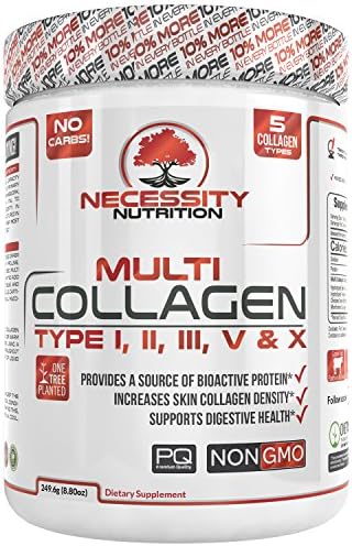 Multi Collagen Protein Powder 32 Servings High Quality Grass Fed Pasture Raised Beef Chicken Wild Fish Marine Eggshell Colageno Hidrolizado Peptides Type I II III V X Keto Paleo Low Carb Supplement