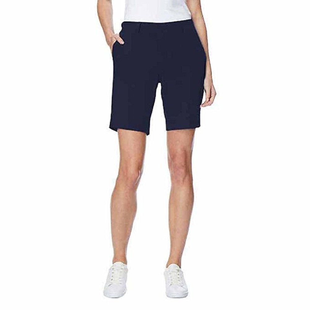 32 Degrees Ladies Woven Short with Stretch (X-Small, Navy)