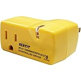 HEATIT ET-21 Freeze Protection Thermostat Outlet, 38&deg;F On/50&deg;F Off 1PCS | For roof deicing and pipe heating cable, grounded outlet, durable weather-resistant housing, indoor/outdoor use