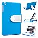 Luxmo Aluminum 360 Swivel Rotating Stand Case Cover Built-in Bluetooth Keyboard for Ipad Mini & iPad Mini with Retina Display Blue