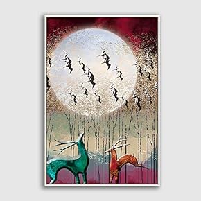 Framed Canvas Home Artwork Decoration Abstract Colorful Scenery Canvas Wall Art for Living Room, Bedroom - 16x24 inches