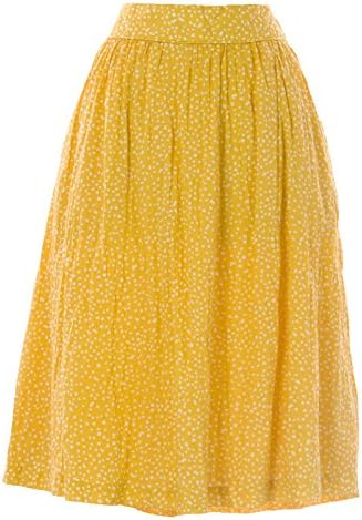 BODEN Women's Crinkle Holiday Skirt US Sz 6L Yellow/White