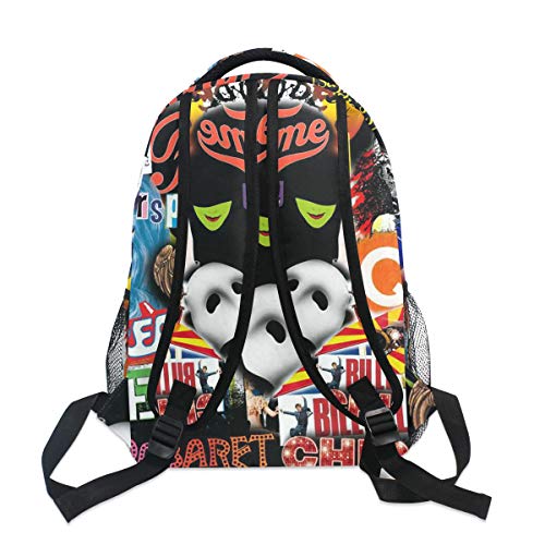 Cropped Broadway Collage Backpack for Kids Boys Girls Laptop Backpack