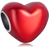 EZ Tuxedo Red Ribbon Color Heart Charms 925 Sterling Silver Bead for Bracelets