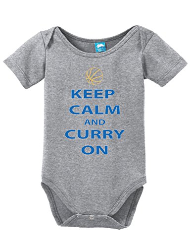 Keep Calm Curry On Printed Infant Bodysuit Baby Romper Gray 18-24 Month