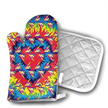 Colorful Poop Oven Mitts and Pot Holders Set with Polyester Cotton Non-Slip Grip, Heat Resistant, Oven Gloves for BBQ Cooking Baking, Grilling