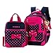 JiaYou Primary Girls Students Polyester School Backpack and Lunch Bag 2 Sets/3 Sets(25L,StyleA Rose2Sets)