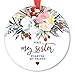 DIGIBUDDHA Sister Christmas Tree Ornament Gift First My Sister Forever My Friend Gifts for Her Special Women Bestie Watercolor Floral Present Pretty Watercolor 3
