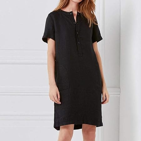 straight midi dress with sleeves