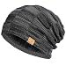 Vgogfly Slouchy Beanie for Men Winter Hats for Guys Cool Beanies Mens Lined Knit Warm Thick Skully Stocking Binie Hat Black